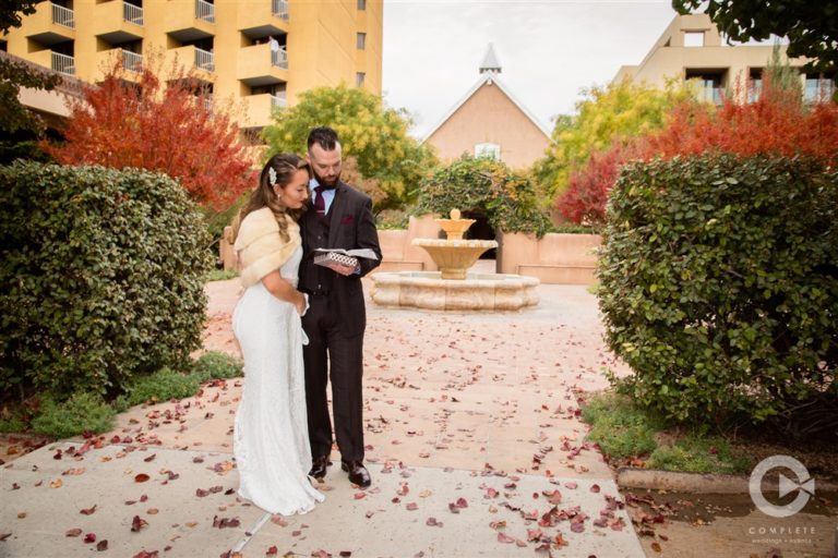 Albuquerque wedding Hotel Albuquerque bride and groom first look