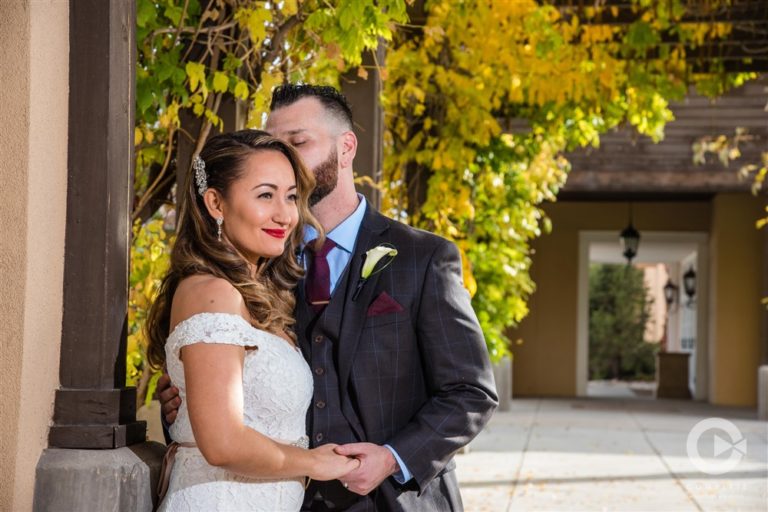 Hotel Albuquerque wedding bride and groom portrait