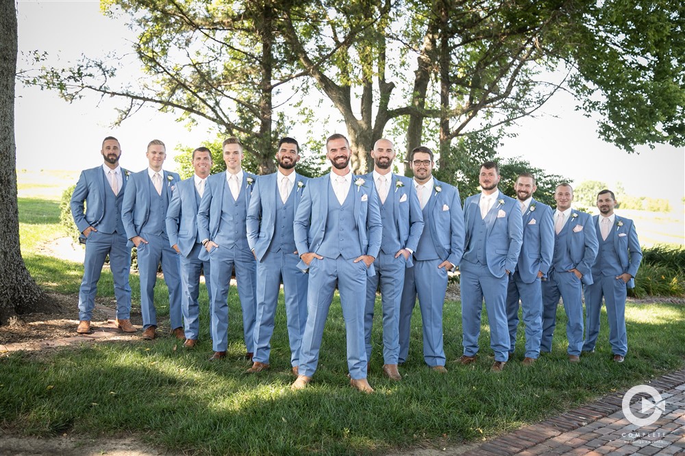 groomsmen in blue cerulean