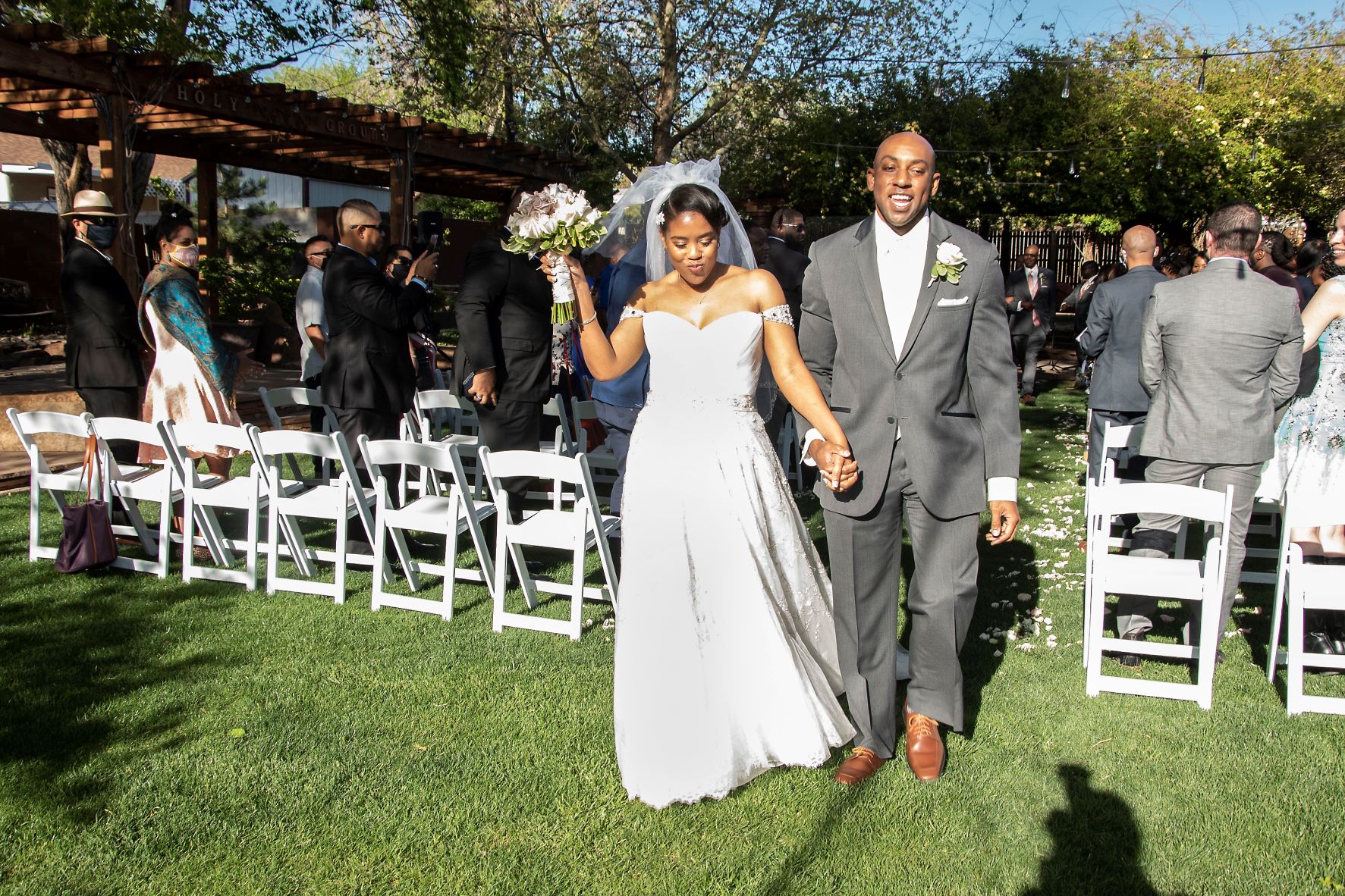 Formal shop exit wedding