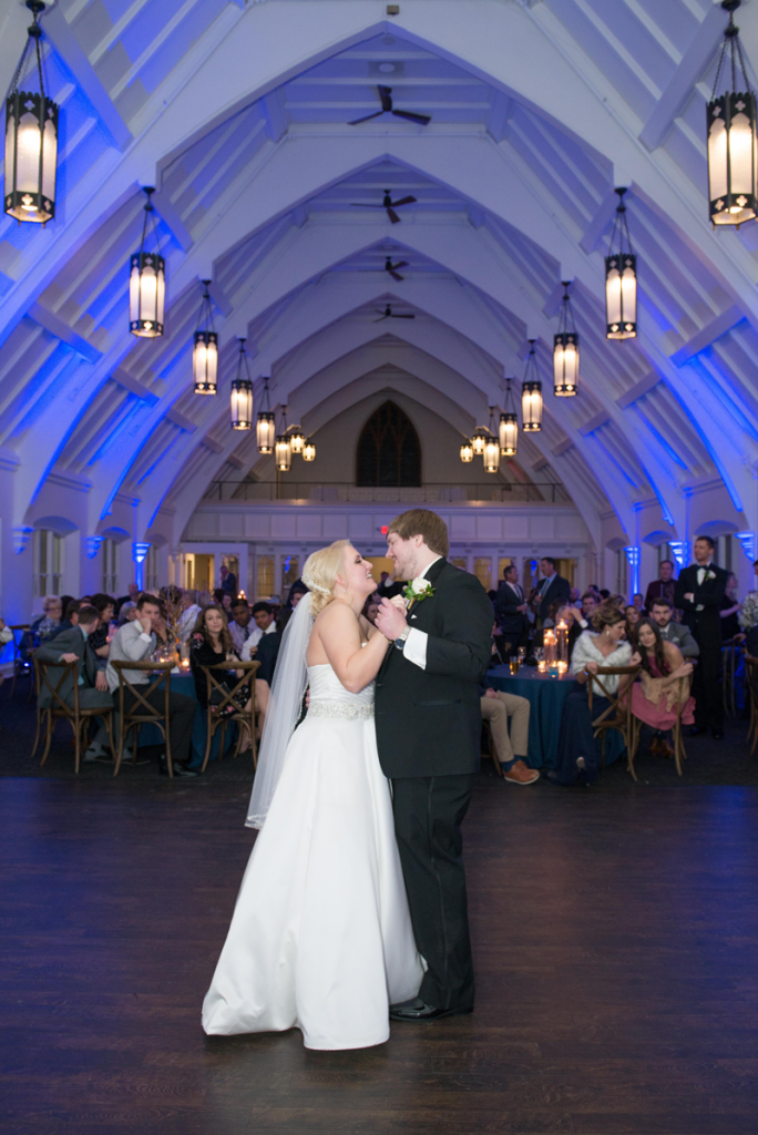 Arched reception hall light blue