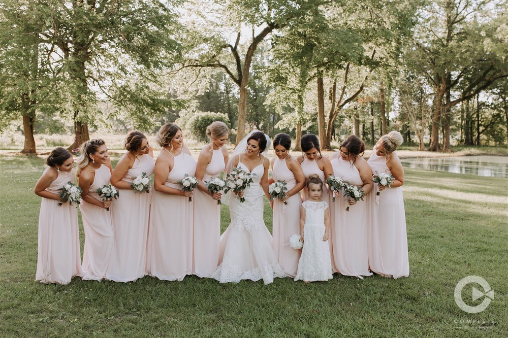 brides in pale pink dresses