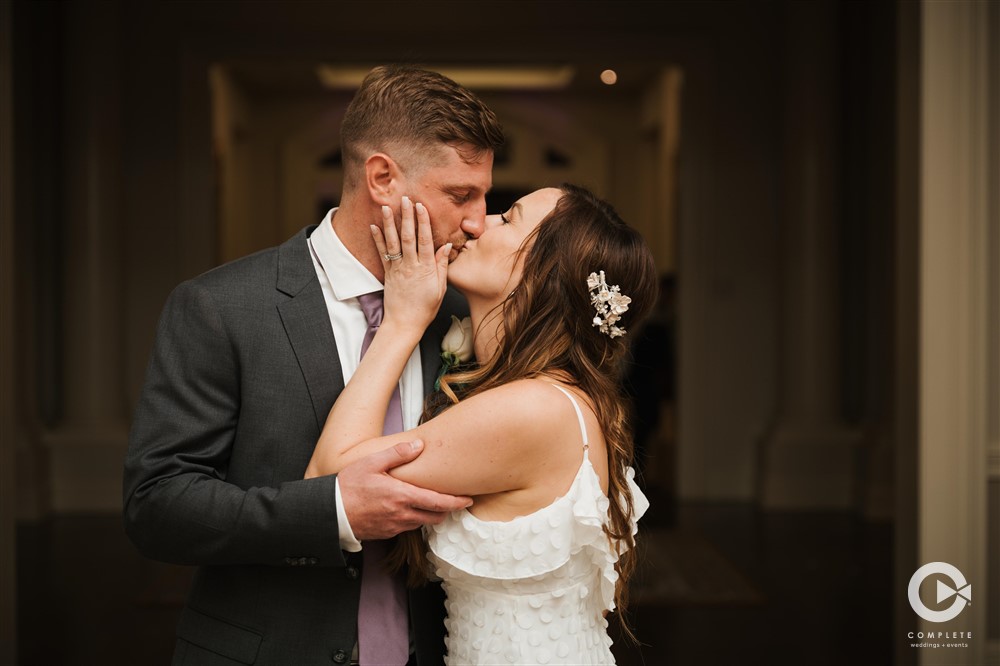 Cameille and Chris Kiss at their Louisiana Country Club Wedding