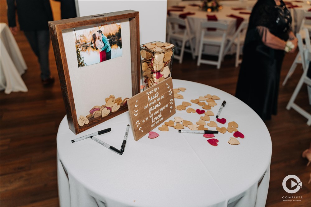 guest book wooden hearts