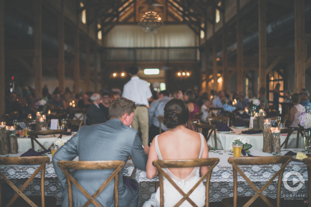 complete weddings and events bride and groom dinner