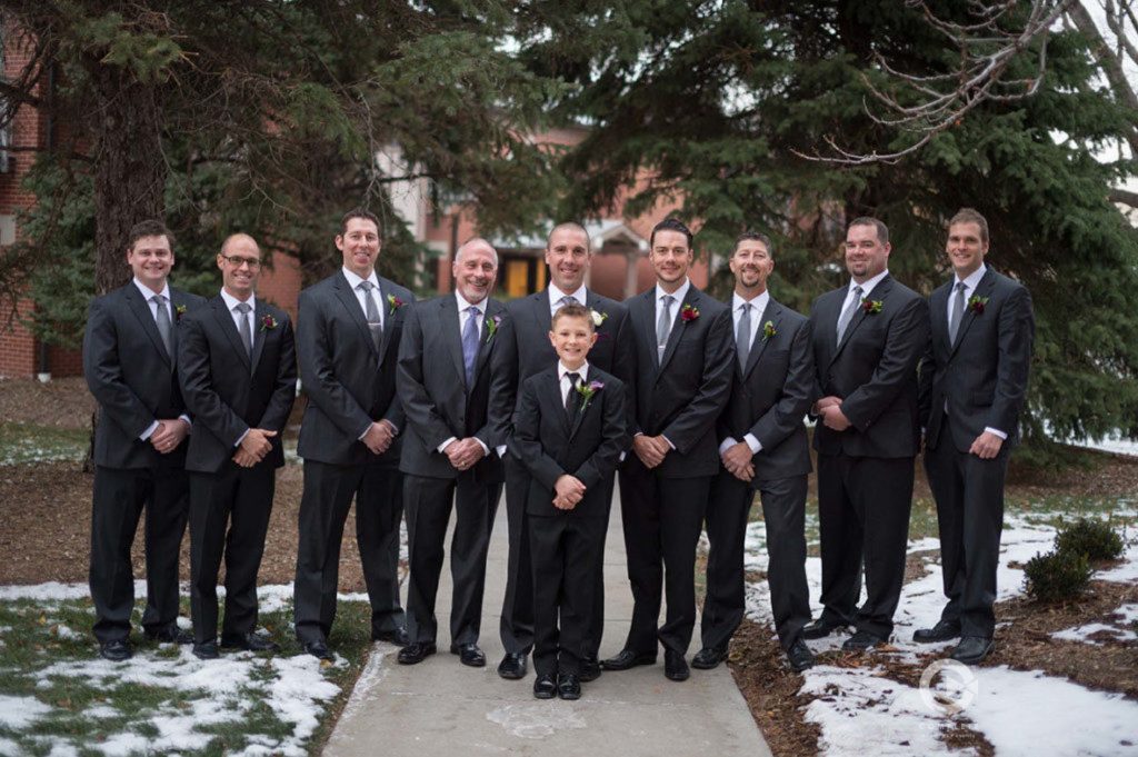 winter wedding groomsmen party