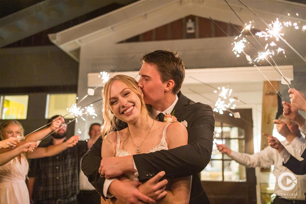 sparklers at wedding