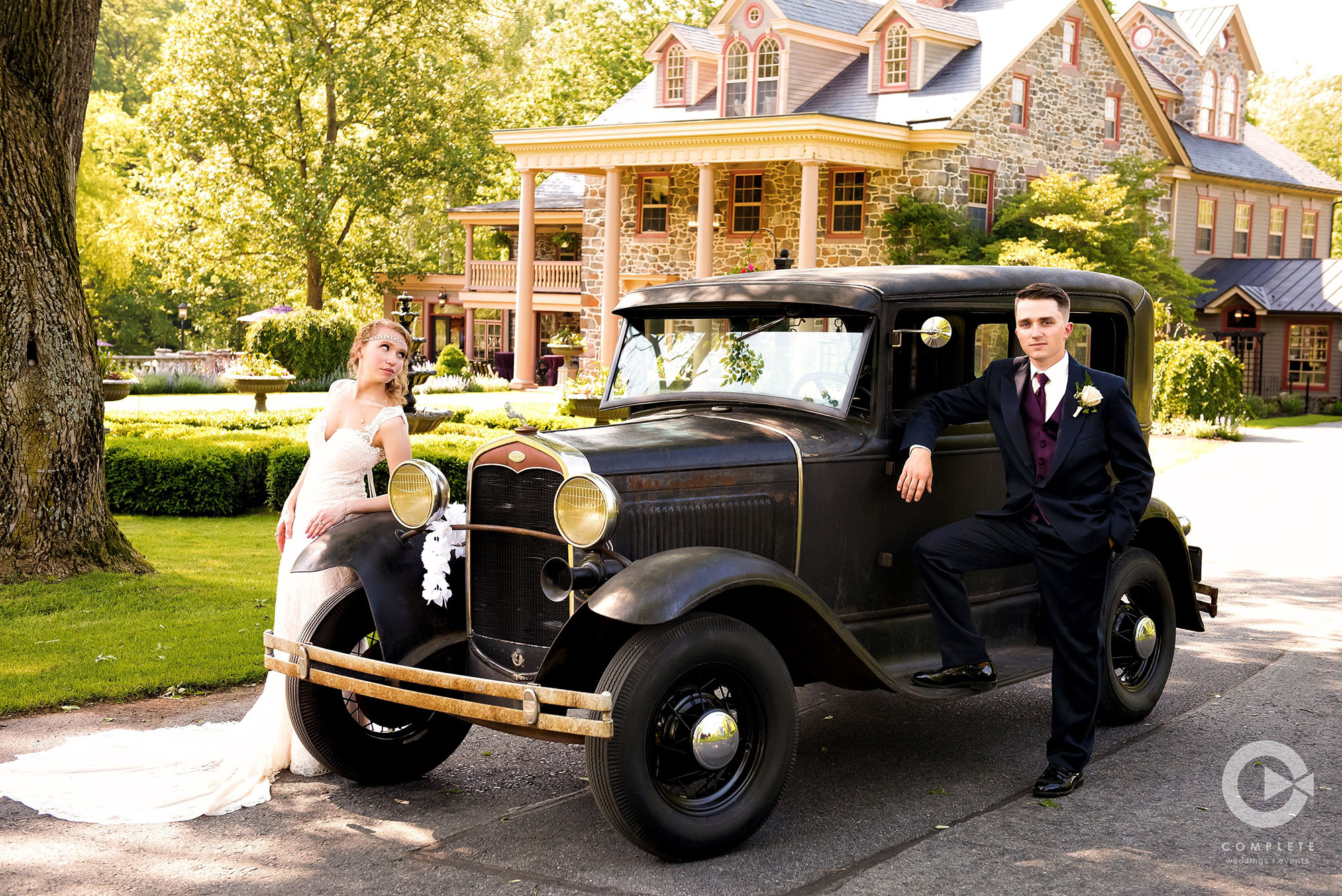 Wedding Day Transportation in Brainerd, MN Bride + Groom + Old School Car