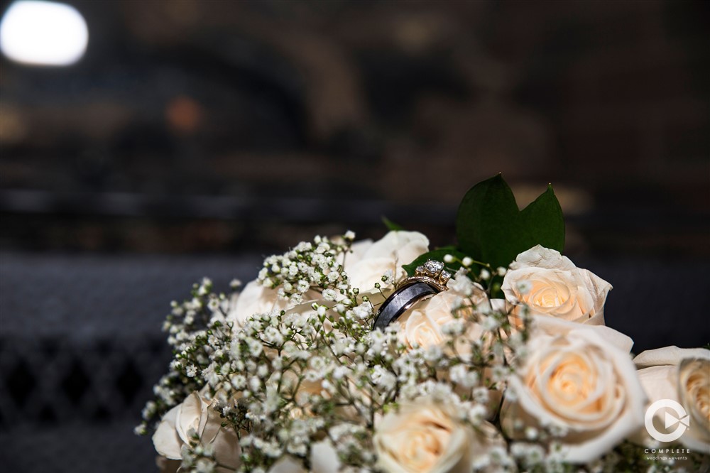 Winter Wedding Bouquet and Rings