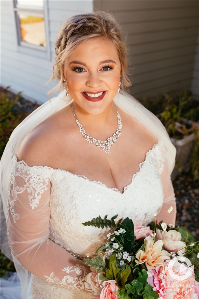 Bride smiling in portrait in MN