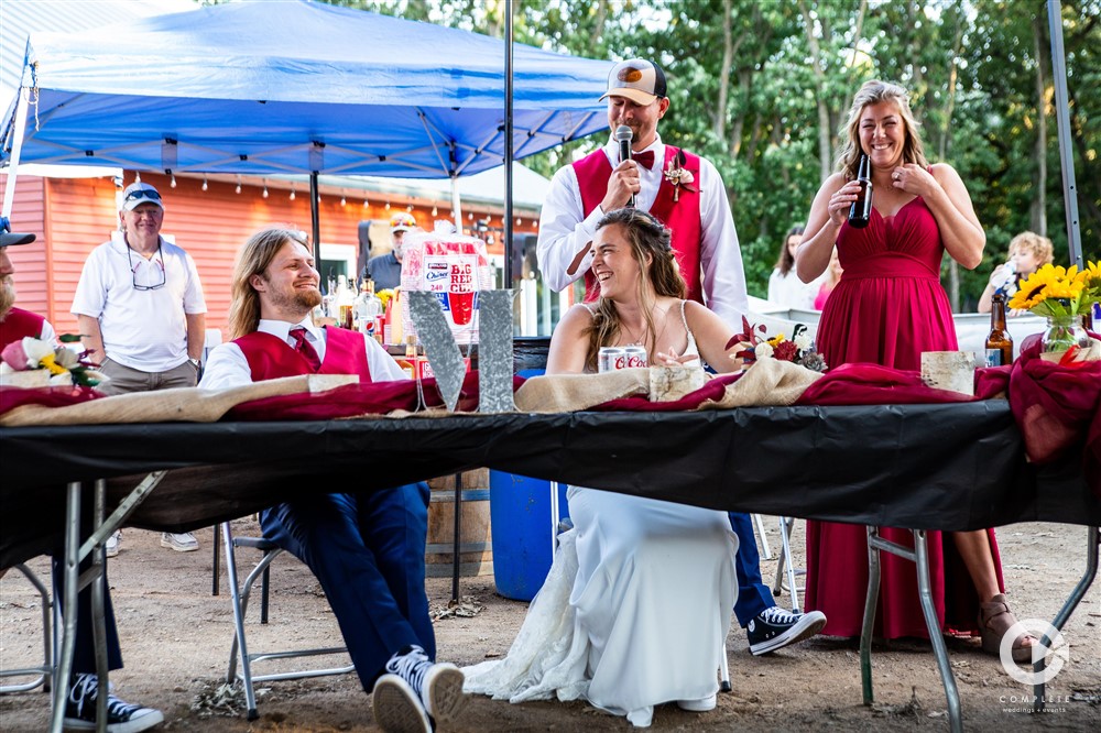 bride and groom wedding table