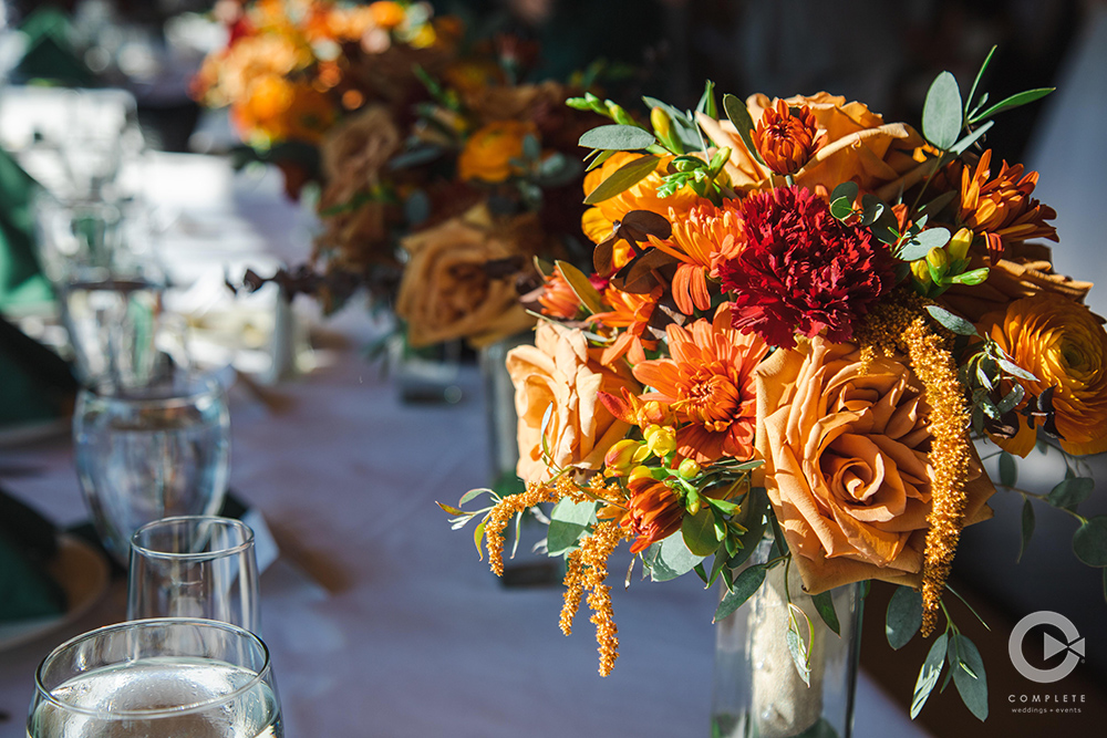 Real flower wedding centerpiece