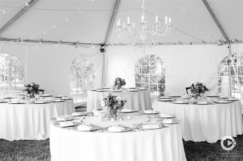 Tent Chandelier Outdoors in Illinois