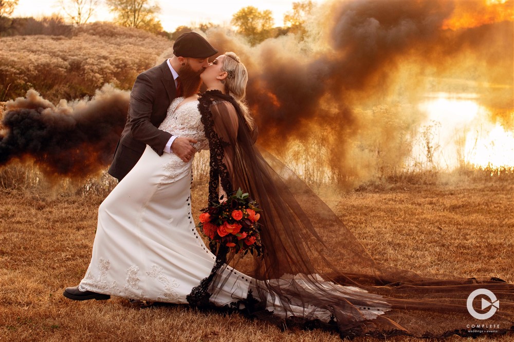 Unique Central Illinois wedding ceremony gorgeous colors