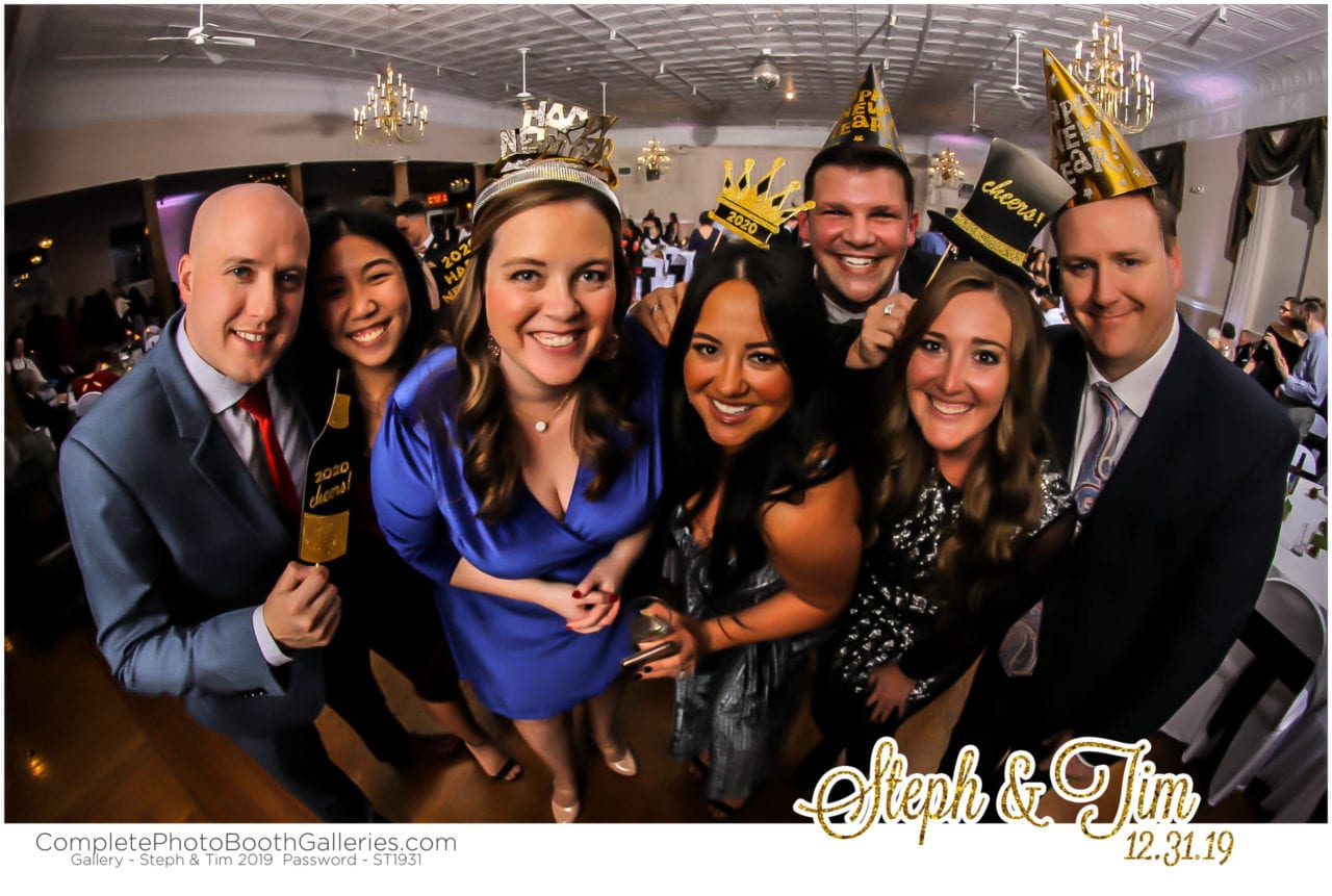 Group Fish Eye Photo at Wedding