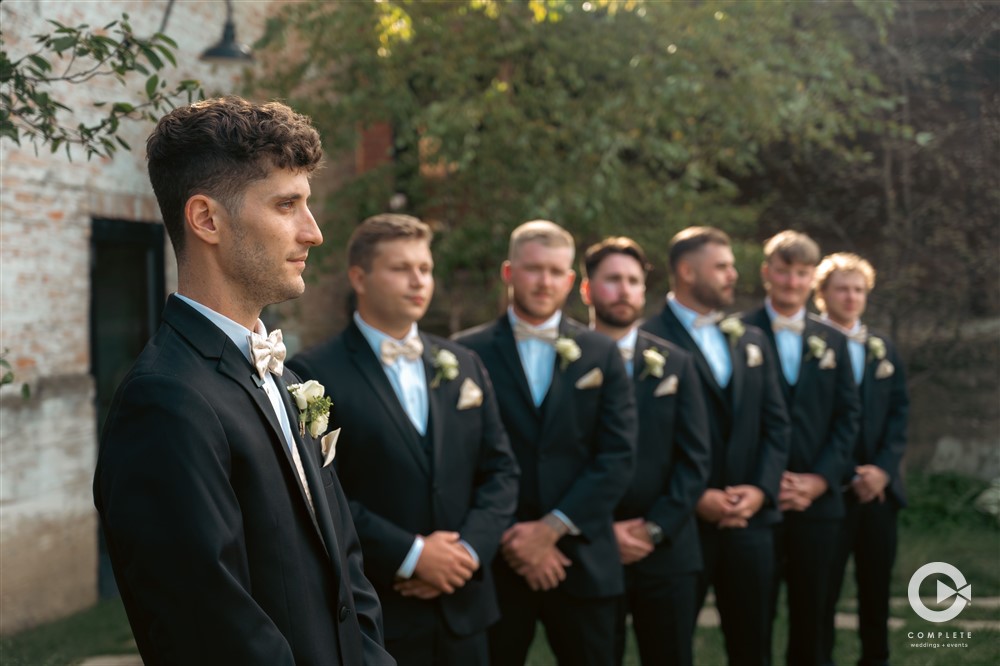 Complete + Weddings Events Photography, Wedding ceremony, groom with his groomsmen