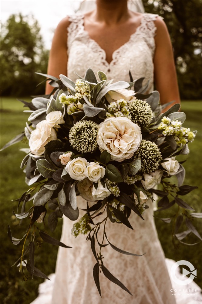 bride, groom, complete weddings + events photography, wedding photographer, Illinois wedding, bridal bouquet