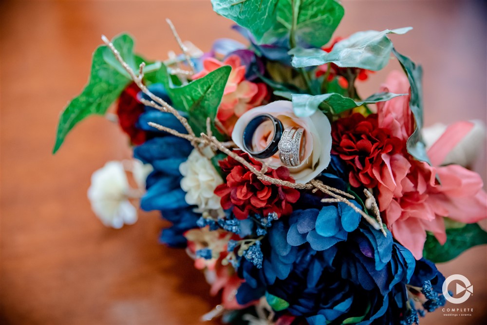 Erin and Tyler's October Wedding in Decatur, IL Decauter Conference Center bouquet photo gorgeous bouquet