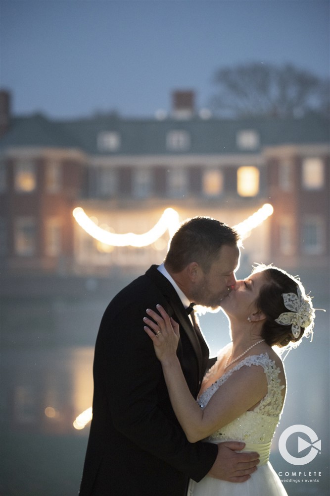 Bride and Groom Kissing