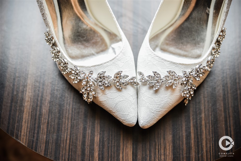 Close up on Brides Shoes