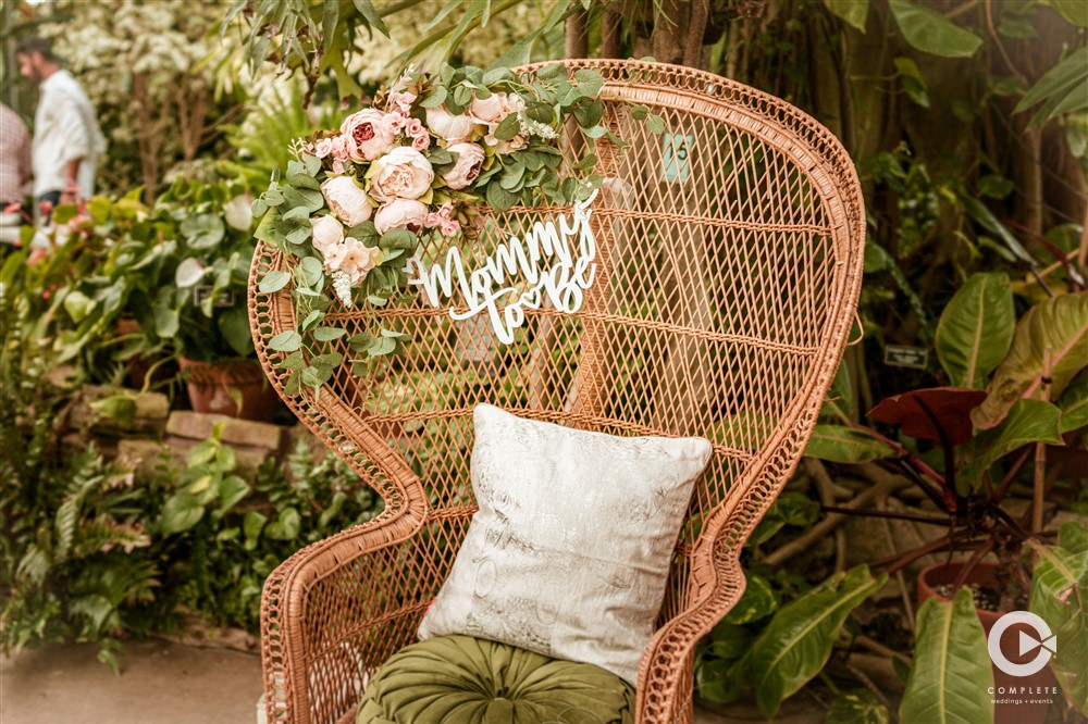 wicker chair event accent