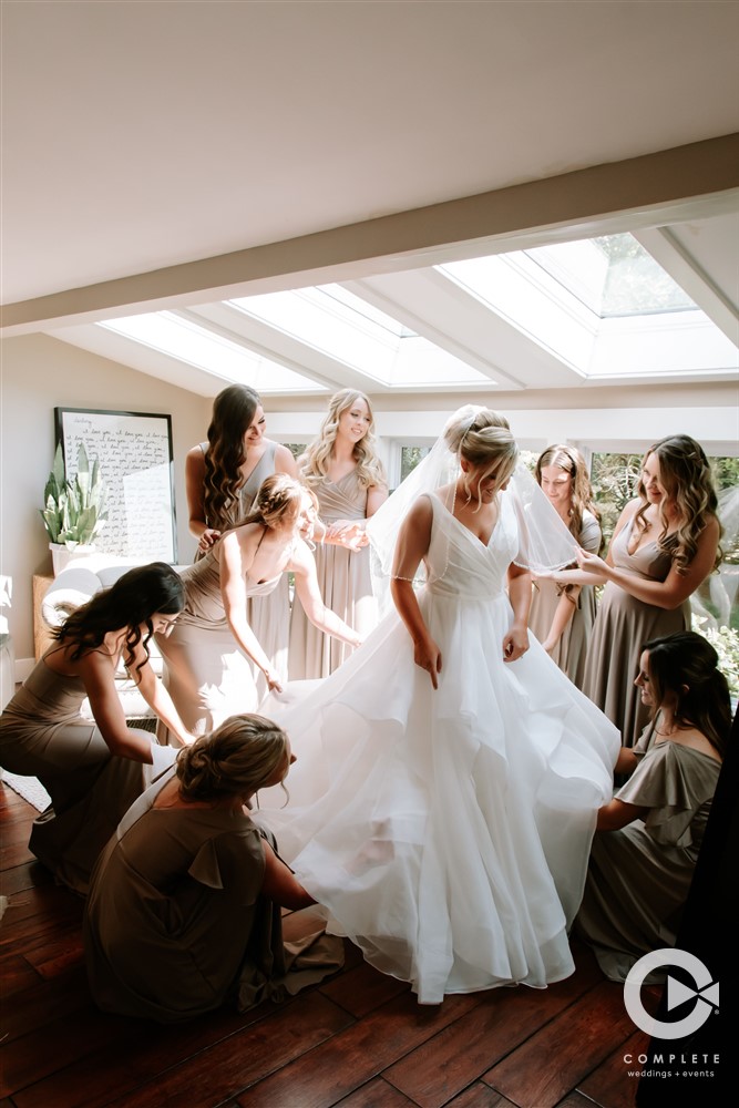 Complete Weddings + Events Photography, Bride getting ready, bride with bridesmaids