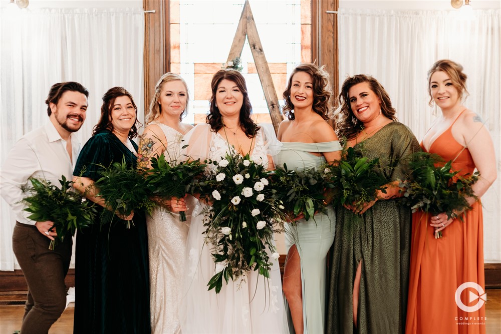 Complete Weddings + Events Photography, wedding photography, wedding photographer, wedding portraits, bride with bridesmaids, simple wedding bouquets