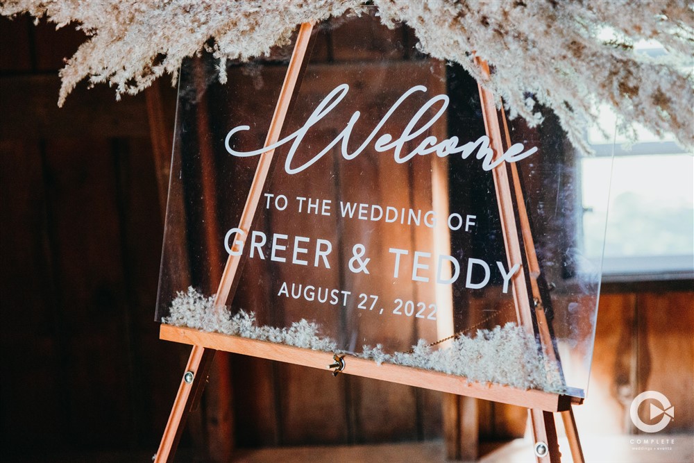 Complete Weddings + Events Photography, Wedding details, acrylic wedding sign, wedding sign