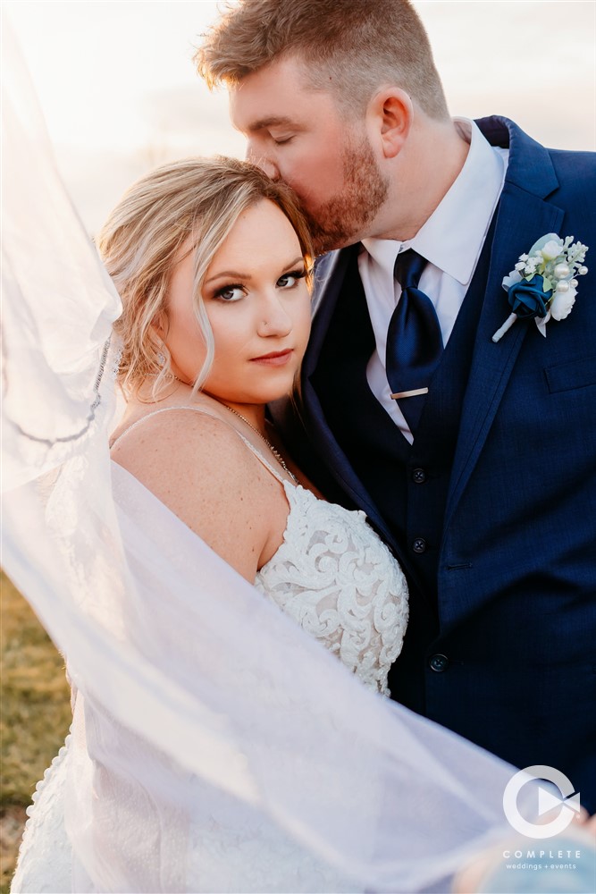 Complete Wedding + Events Photography, wedding veil photo, groom kissing bride, Wedding Day Photography, wedding photographer, wedding photography