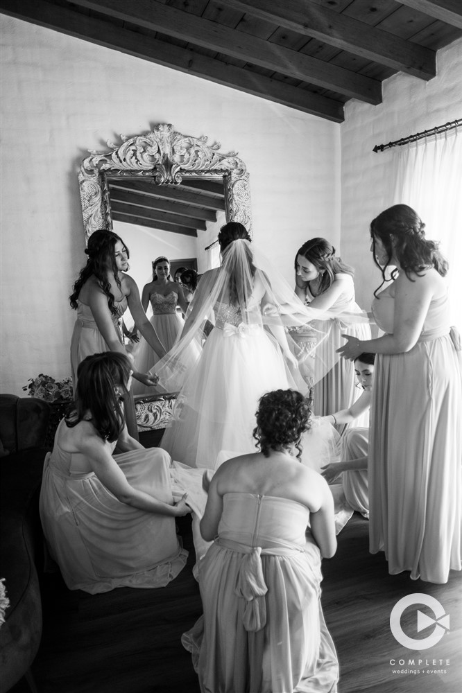 getting ready bridesmaids