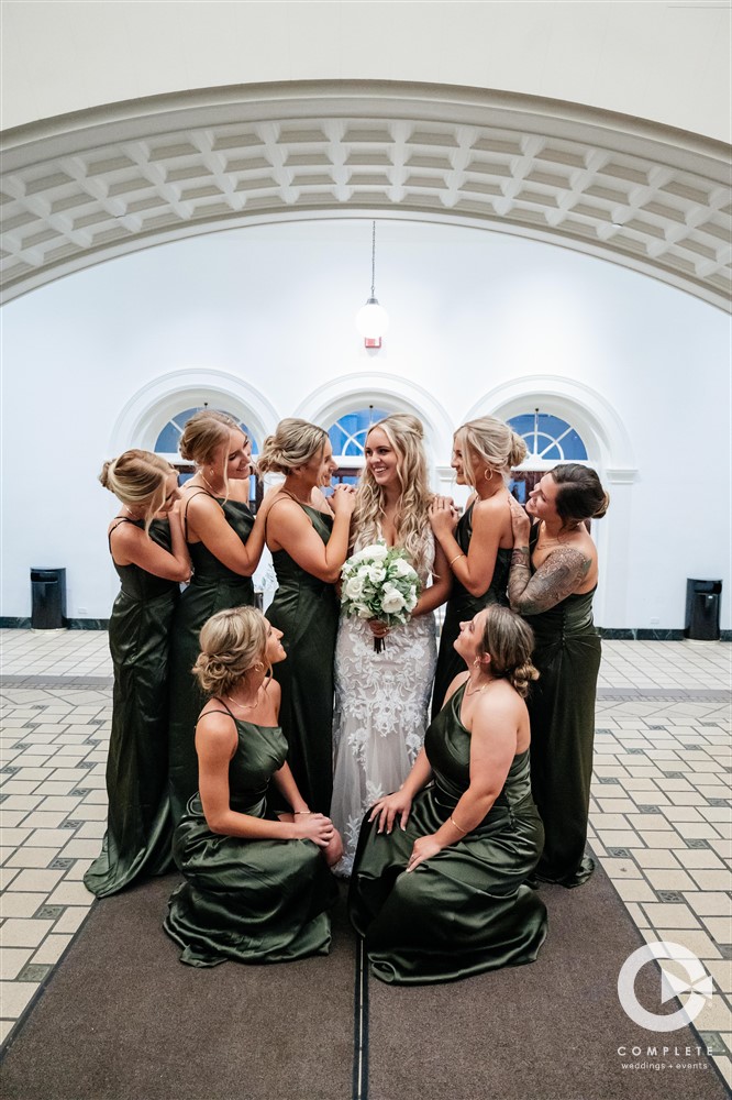 Complete Wedding + Events Photography, Bride with her bridesmaids, Wedding Day Photography, wedding photographer, wedding photography, bridesmaids with no bouquets