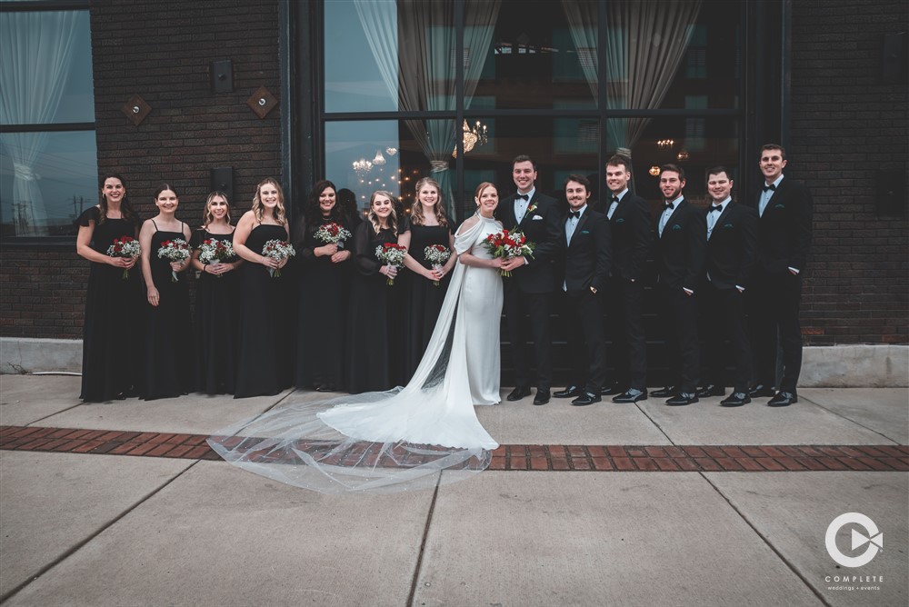 Complete Weddings + Events Photography, Bride and Groom portraits, Wedding Party photos, bride and groom posing with their wedding party