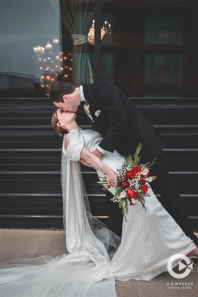 Complete Weddings + Events Photography, Bride and Groom portraits, Bride and groom kissing