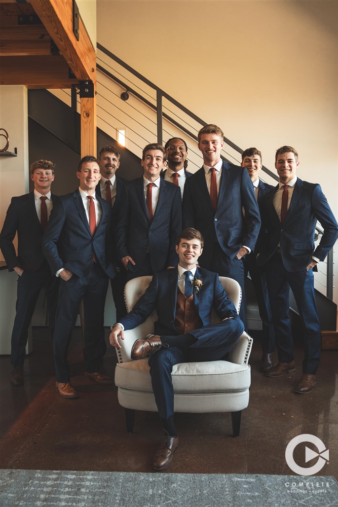 Complete Weddings + Events Photography, Wedding party photos, groom with groomsmen