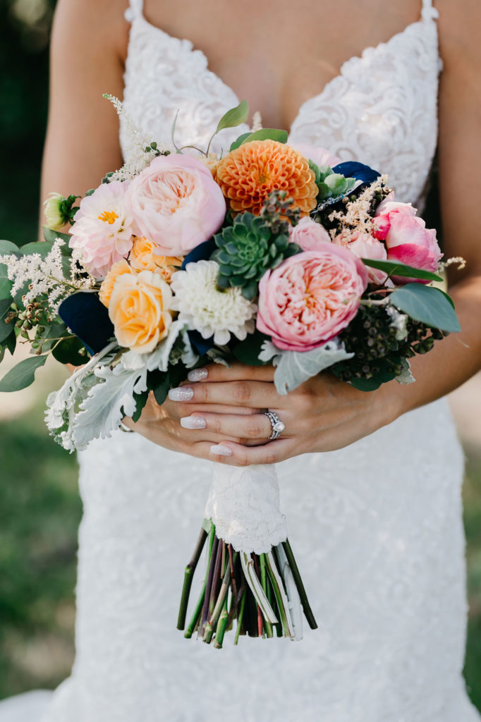 Bright spring wedding bouquet