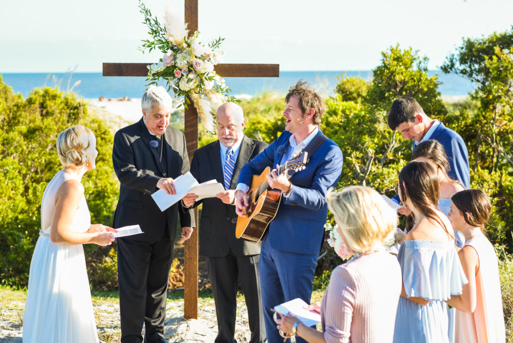 Bride & Groom Wild Dunes beach wedding