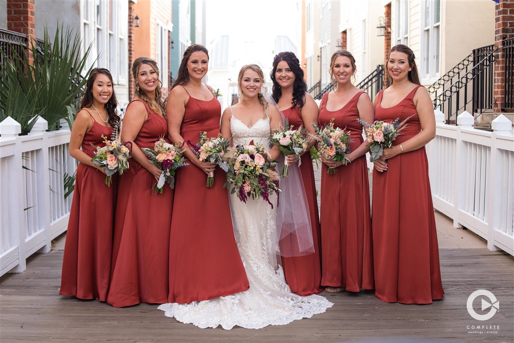 Bridesmaids Charleston fall wedding