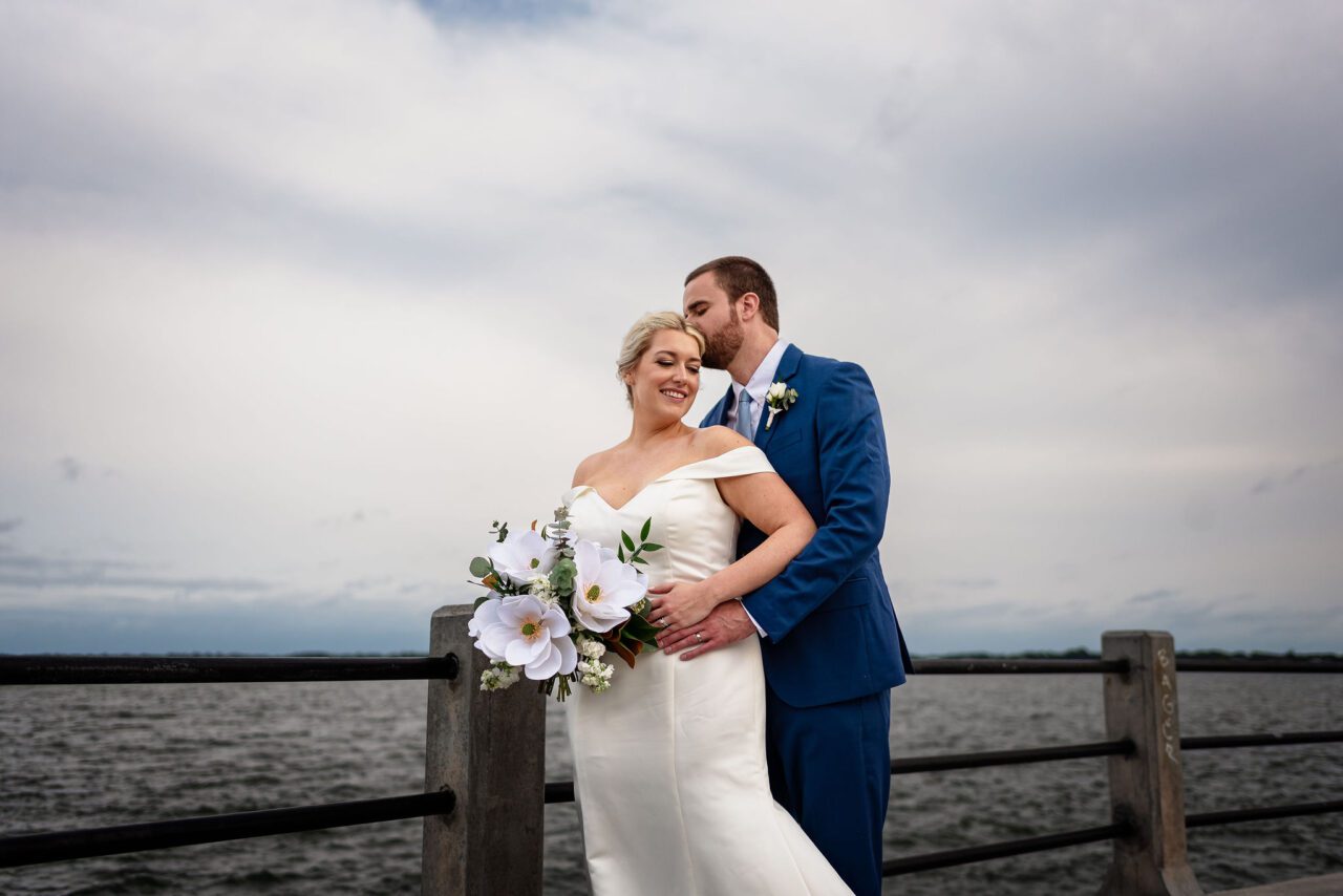 Wedding couple at the battery