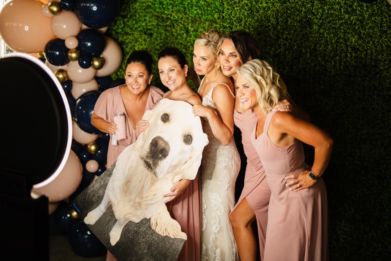 giant dog cutout for the photo booth