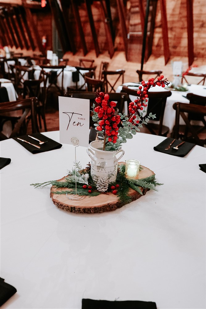 Christmas wedding decor