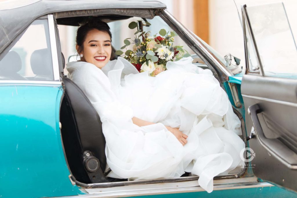Bride Teal Car