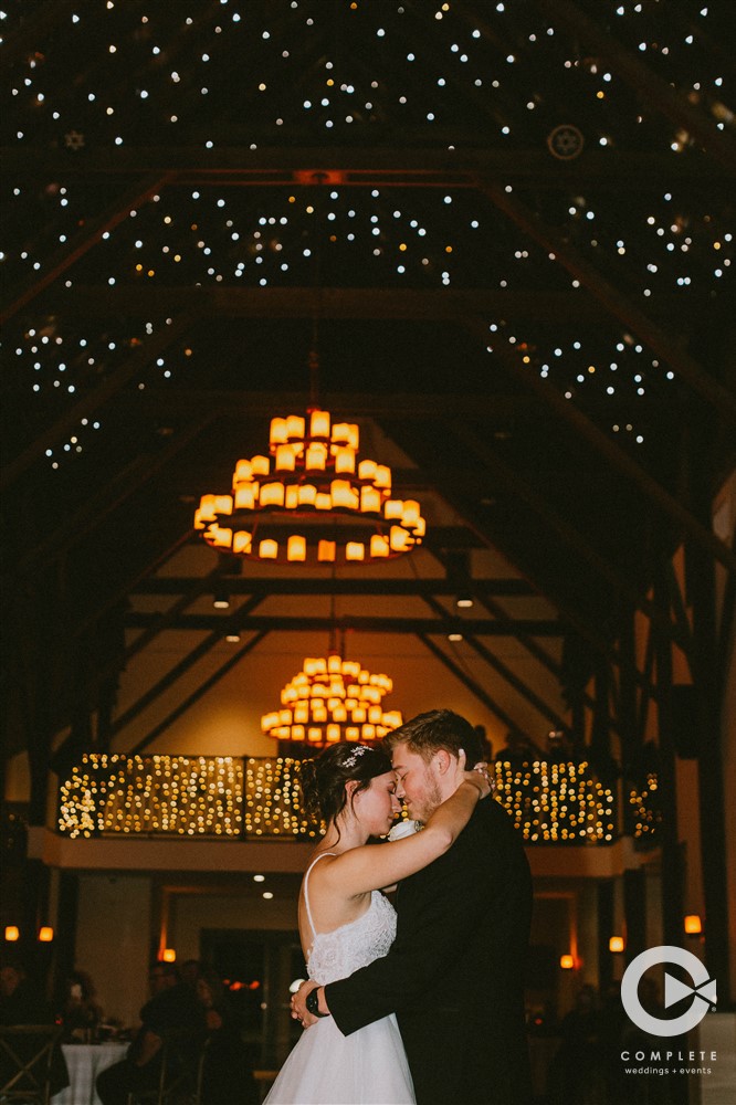 First dance bride and groom together during reception in Boulder Colorado