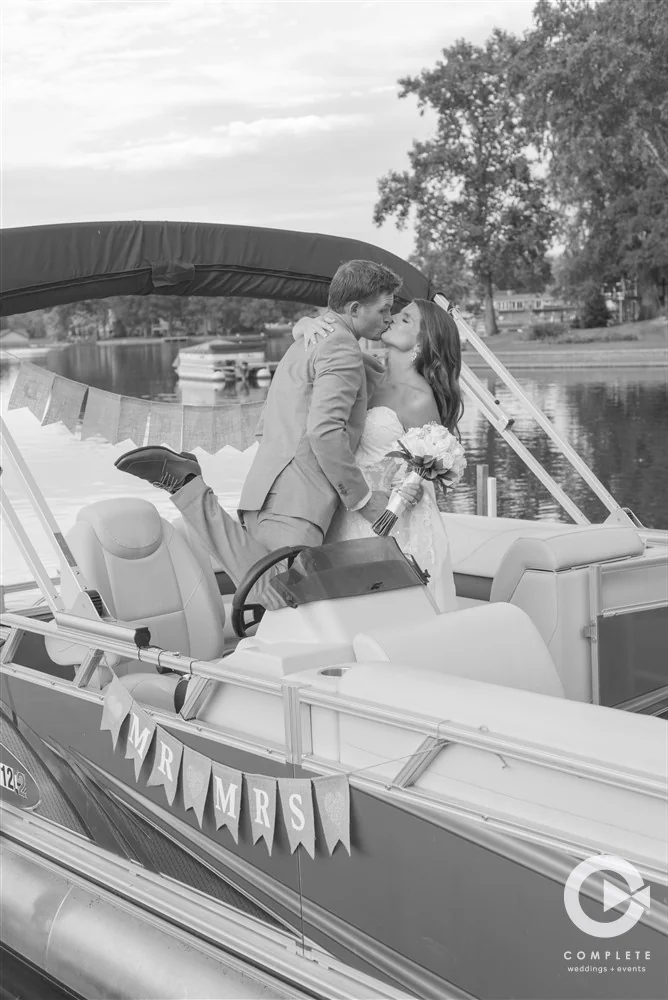 black and white wedding photo