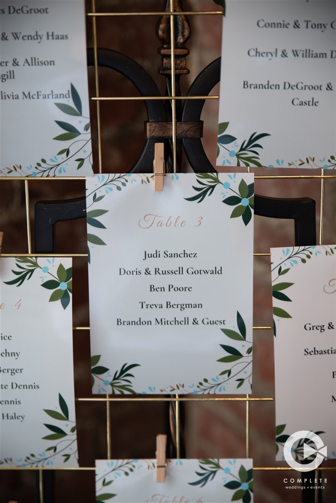 TABLE NUMBERS, SEATING CHART, CUTE