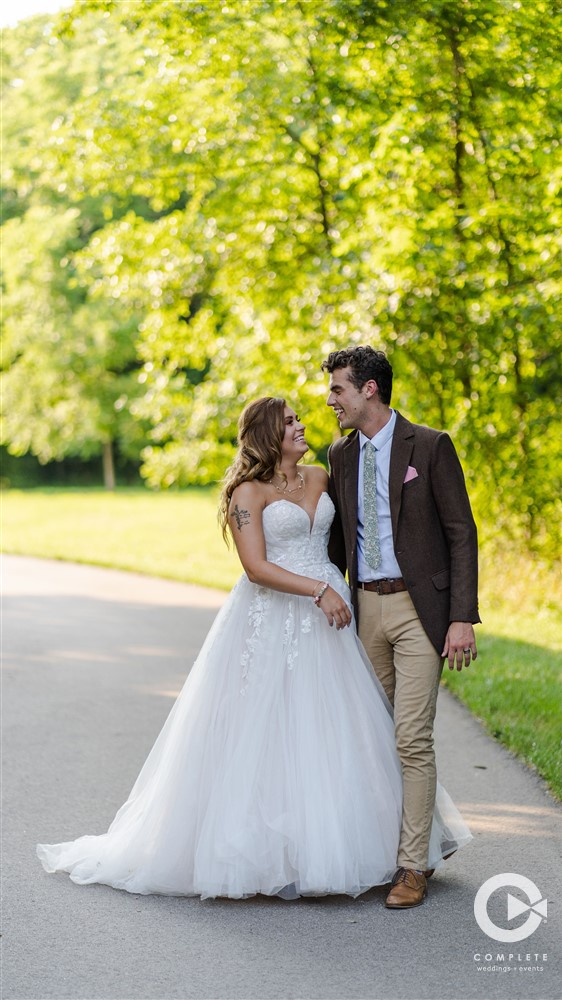 bride, groom, complete weddings + events photography, wedding photography, bride and groom walking