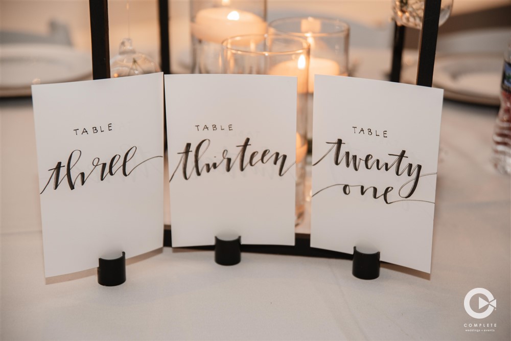 TABLE NUMBERS, SEATING CHART
