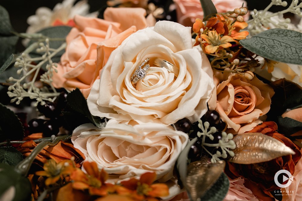 roses, flowers, rings, wedding