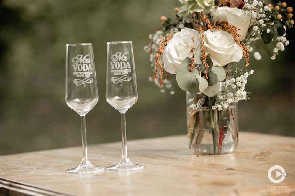 wedding, champagne glasses