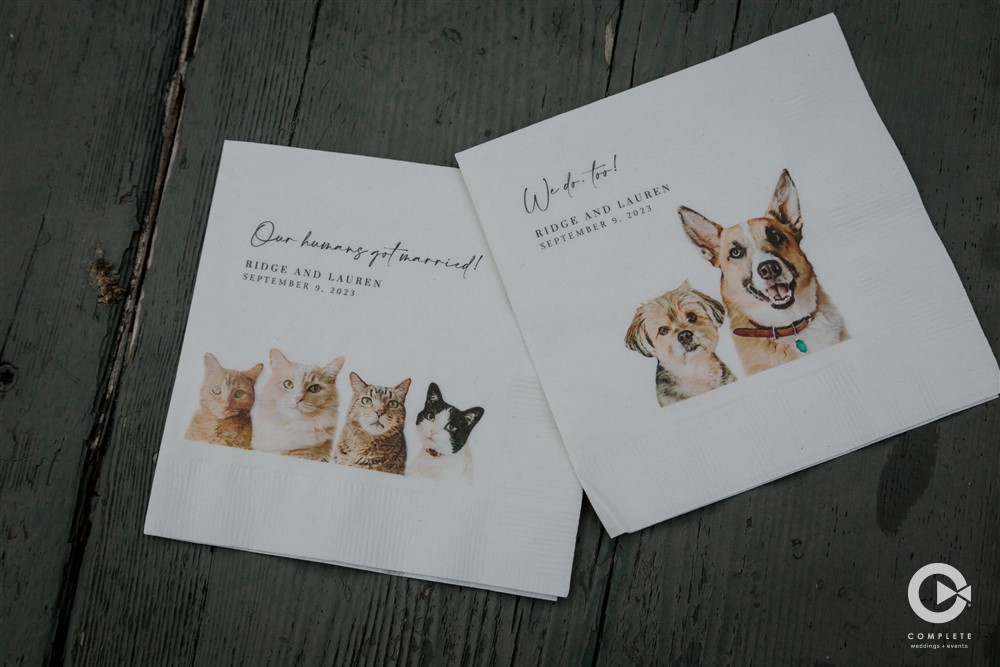 napkins decorated with pets