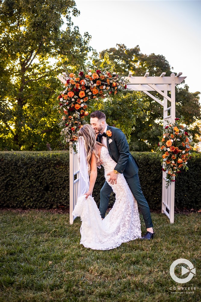 orange and brown wedding